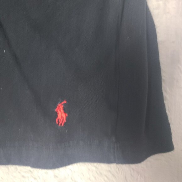 Ralph Lauren Polo Shirt Adult Large XL Black Red Pony Logo Classic Fit Crew Mens - Picture 2 of 6